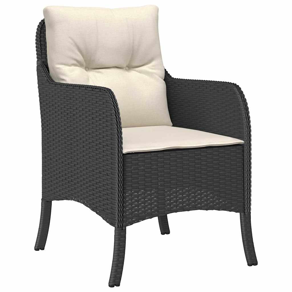 Garden Dining Set 7 pcs Black Poly Rattan