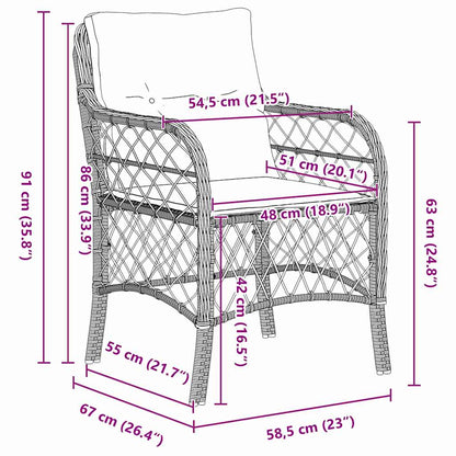 Garden Dining Set 5 pcs Brown Poly Rattan