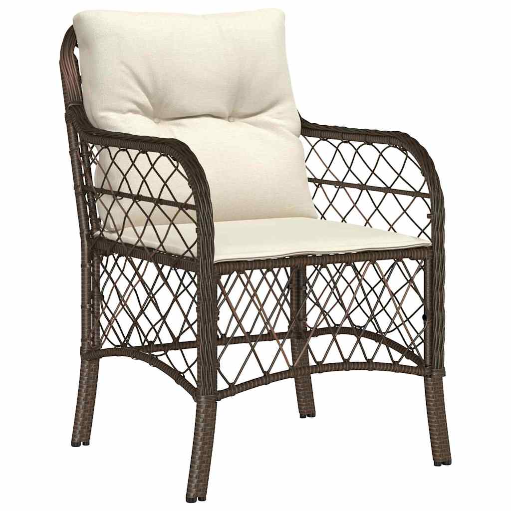 Garden Dining Set 5 pcs Brown Poly Rattan