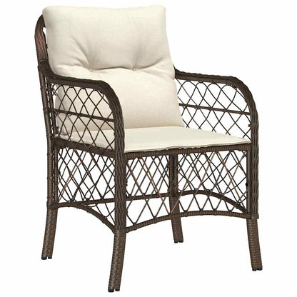Garden Dining Set 5 pcs Brown Poly Rattan