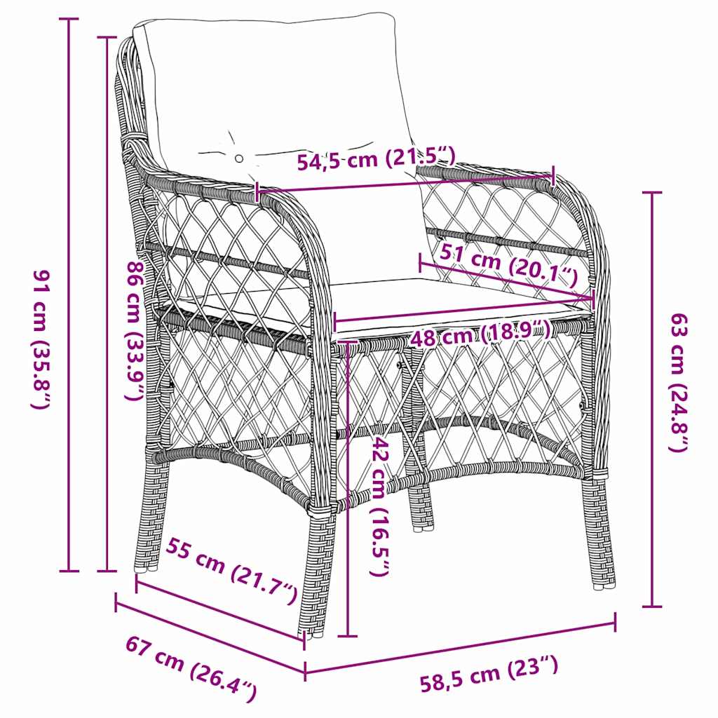 Garden Dining Set 5 pcs Beige Poly Rattan