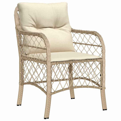 Garden Dining Set 5 pcs Beige Poly Rattan