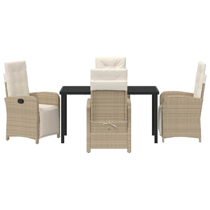 Garden Dining Set 5 pcs Beige Poly Rattan