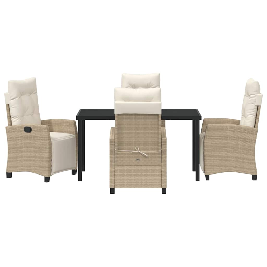 Garden Dining Set 5 pcs Beige Poly Rattan