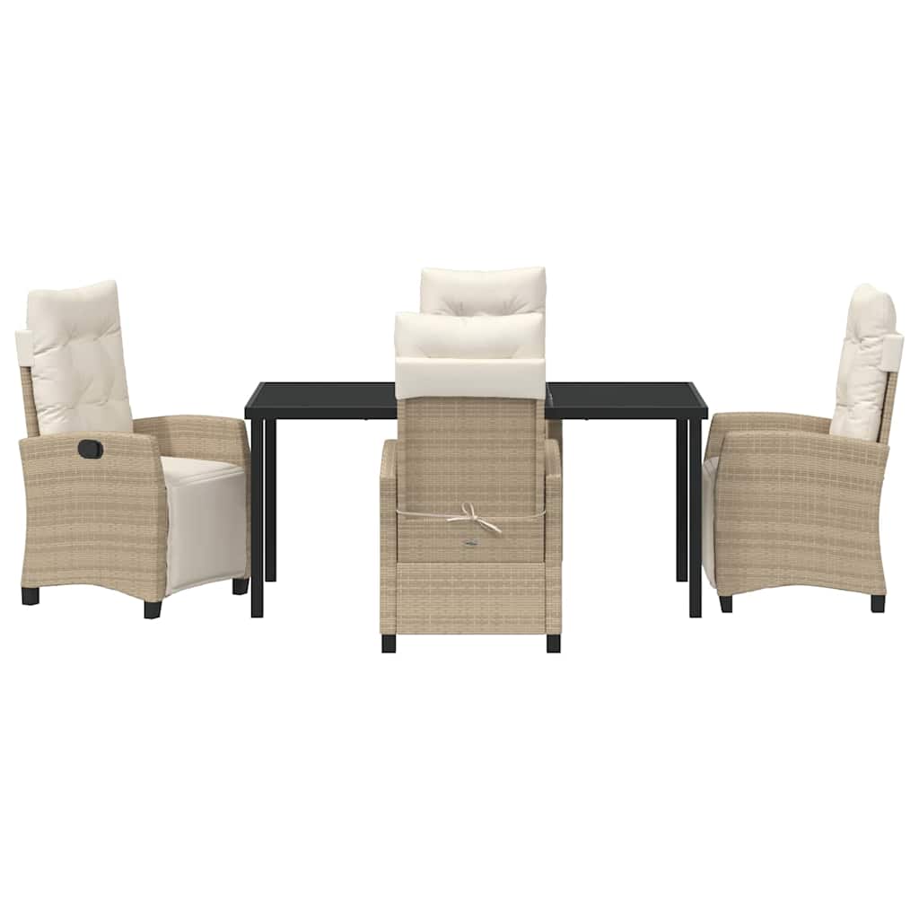 Garden Dining Set 5 pcs Beige Poly Rattan