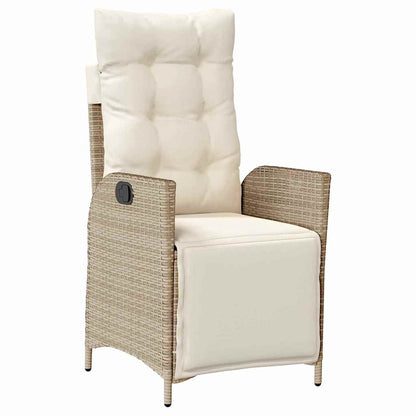 Garden Dining Set 5 pcs Beige Poly Rattan