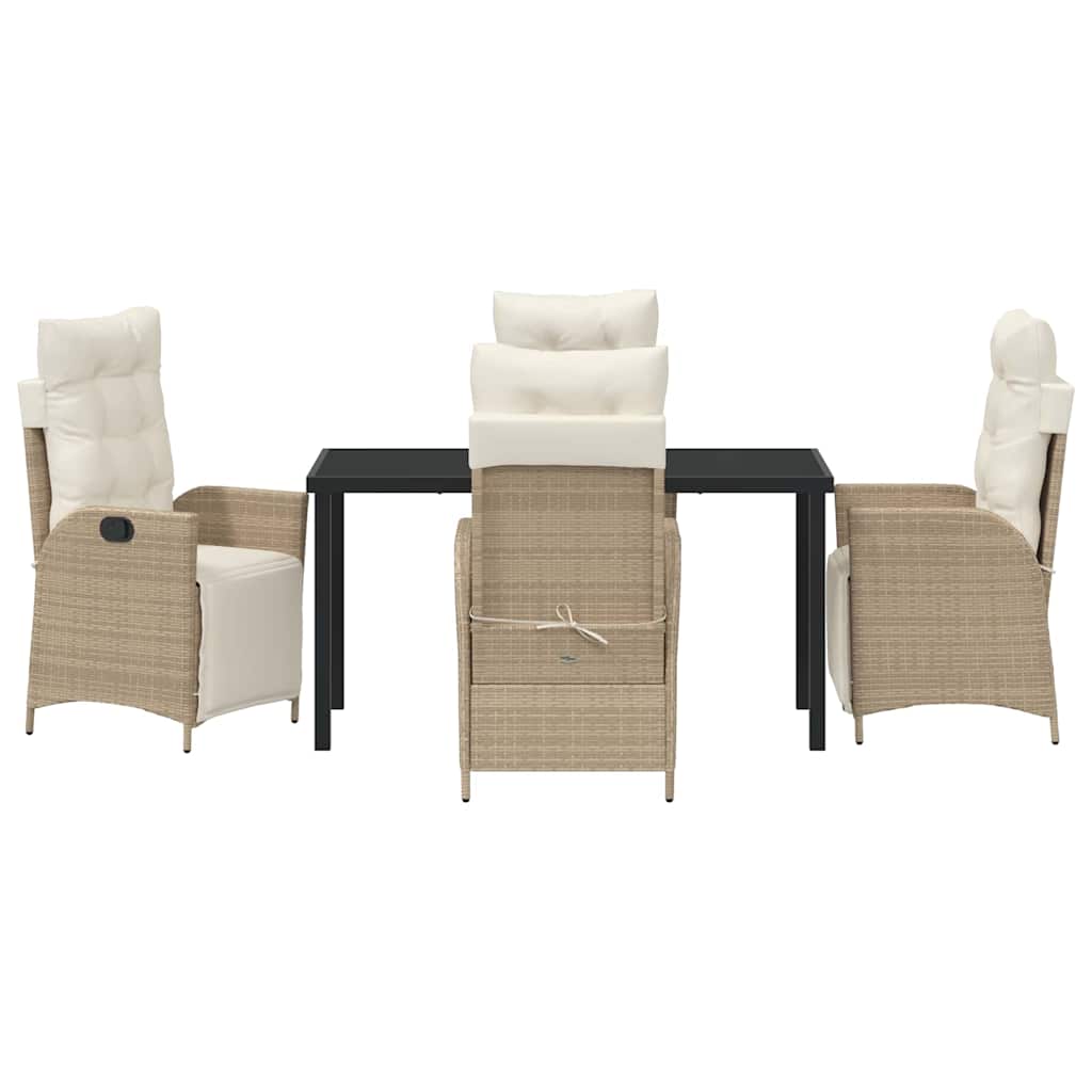 Garden Dining Set 5 pcs Beige Poly Rattan