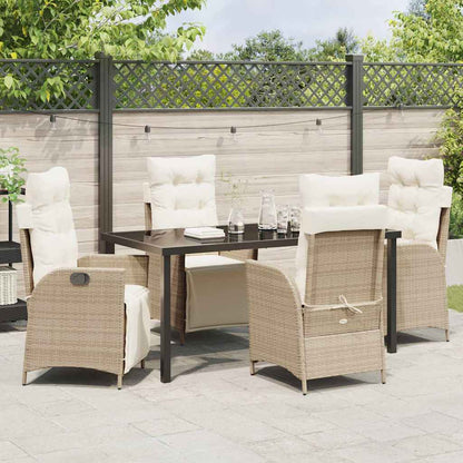 Garden Dining Set 5 pcs Beige Poly Rattan