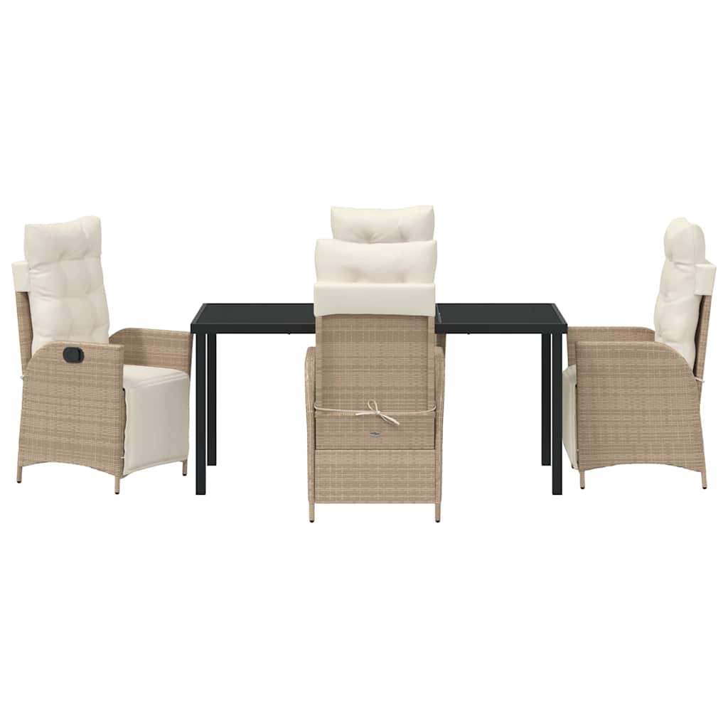 Garden Dining Set 5 pcs Beige Poly Rattan