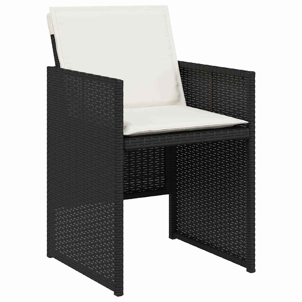 Garden Dining Set 9 pcs Black Poly Rattan