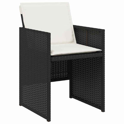 Garden Dining Set 9 pcs Black Poly Rattan