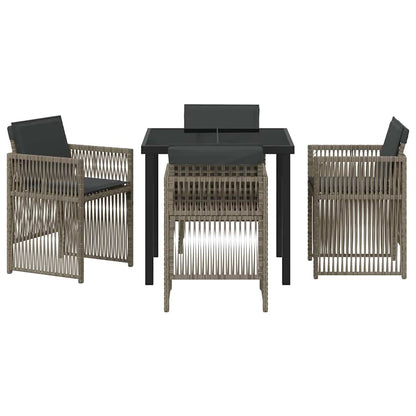 Garden Dining Set 5 pcs Grey Powder-Coated Steel