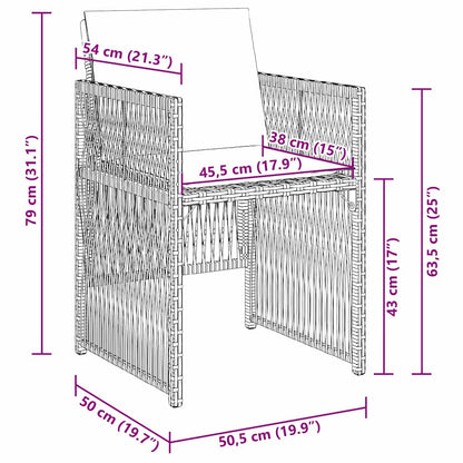 Garden Dining Set 5 pcs Grey Powder-Coated Steel