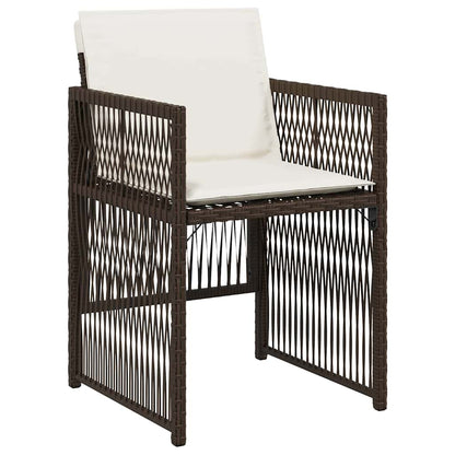 Garden Dining Set 5 pcs Brown Powder-Coated Steel