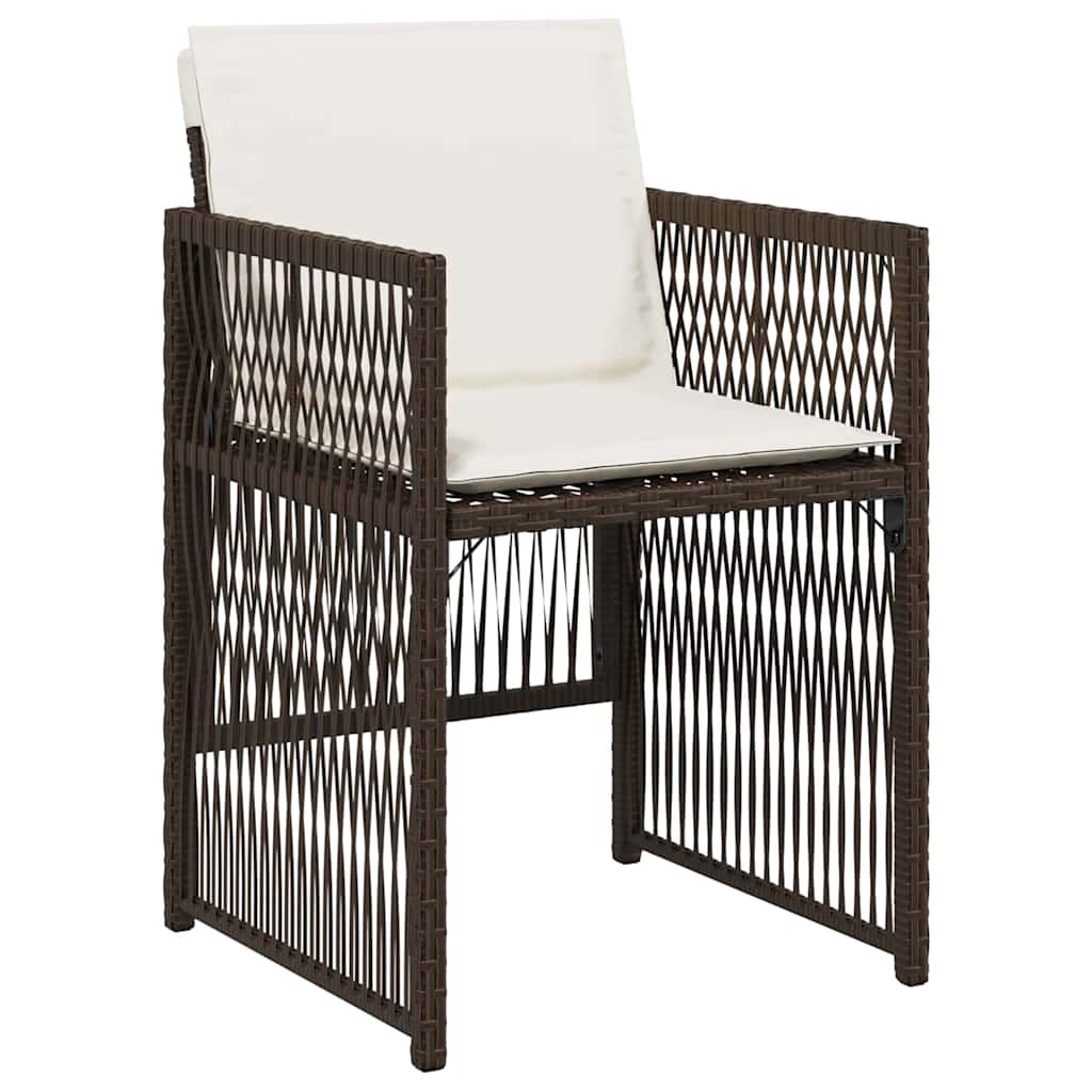Garden Dining Set 5 pcs Brown Powder-Coated Steel
