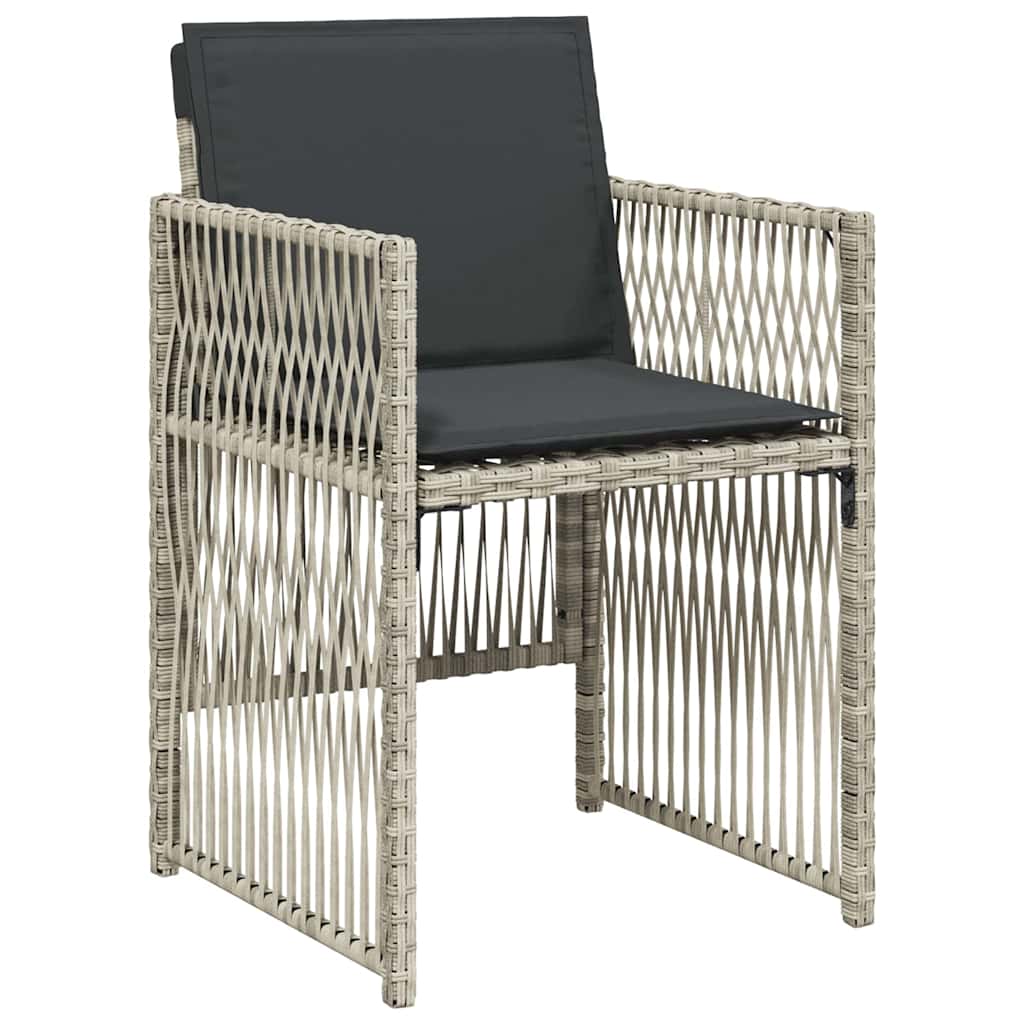 Garden Dining Set 5 pcs Light Grey Powder-Coated Steel