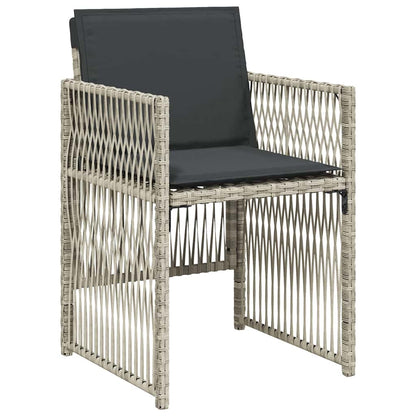 Garden Dining Set 5 pcs Light Grey Powder-Coated Steel