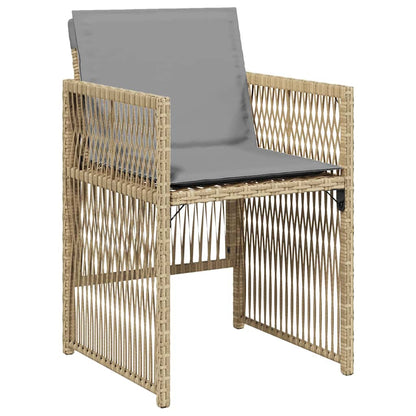 Garden Dining Set 5 pcs Beige Powder-Coated Steel