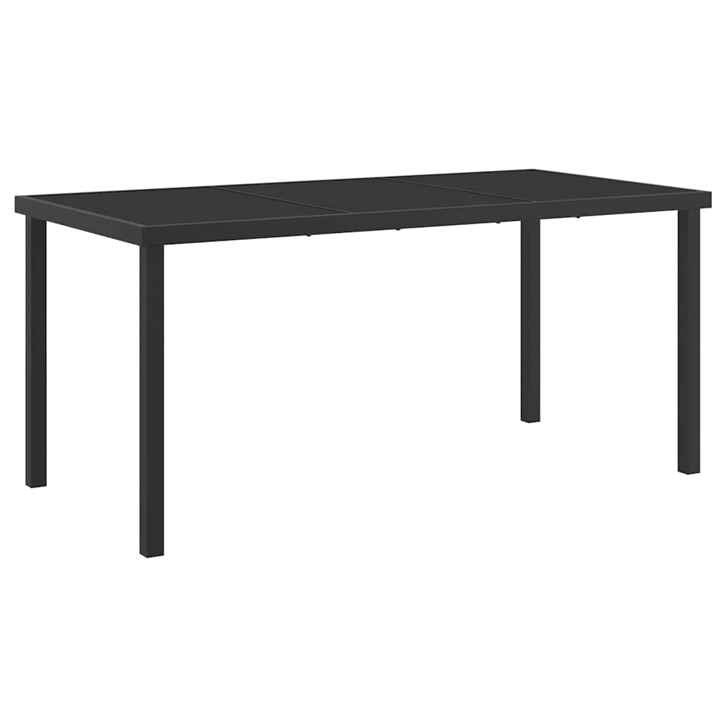 Garden Dining Set 5 pcs Black Poly Rattan