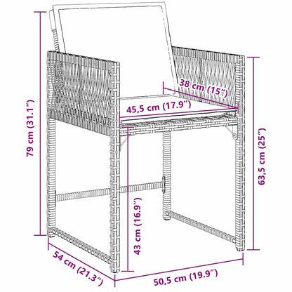Garden Dining Set 5 pcs Grey Poly Rattan