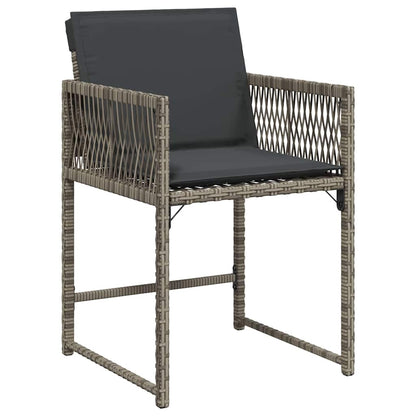 Garden Dining Set 5 pcs Grey Poly Rattan
