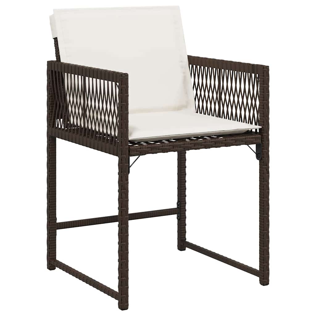 Garden Dining Set 5 pcs Brown Poly Rattan