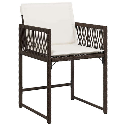 Garden Dining Set 5 pcs Brown Poly Rattan