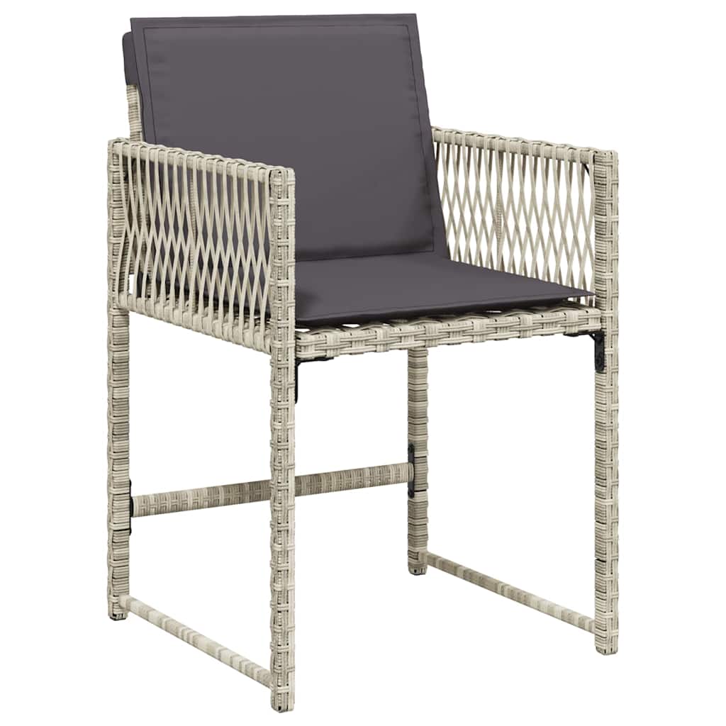 Garden Dining Set 5 pcs Light Grey Poly Rattan