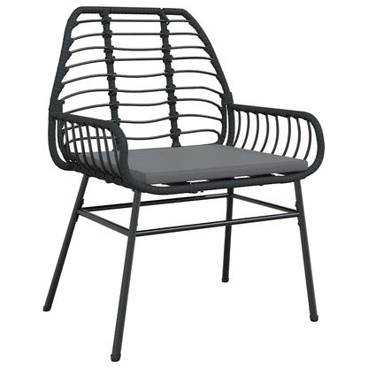 Garden Dining Set 7 pcs Black Poly Rattan