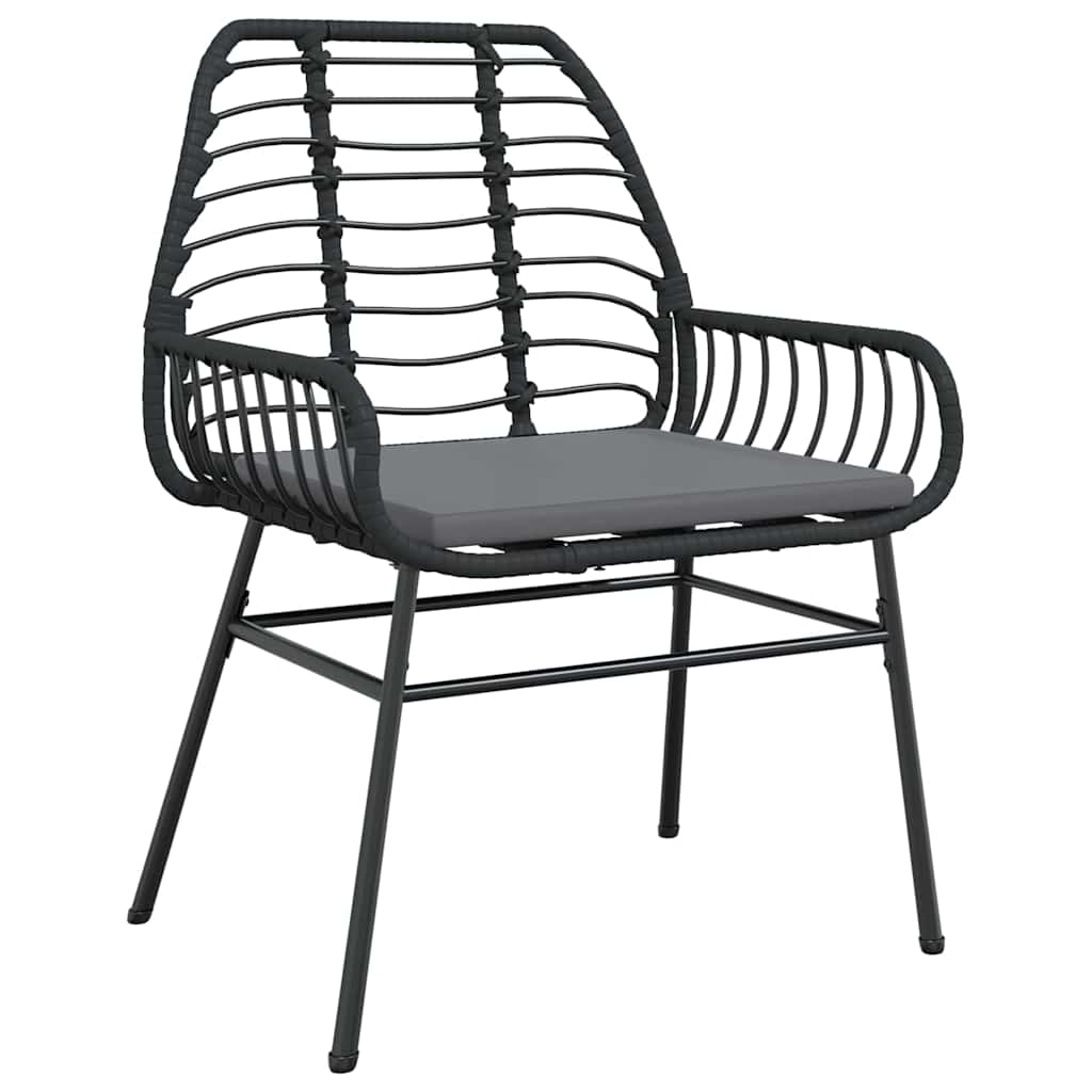 Garden Dining Set 9 pcs Black Poly Rattan
