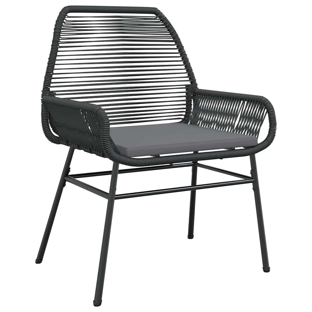 Garden Dining Set 5 pcs Black Poly Rattan