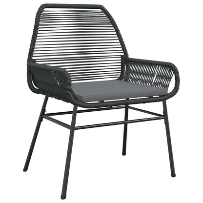 Garden Dining Set 7 pcs Black Poly Rattan