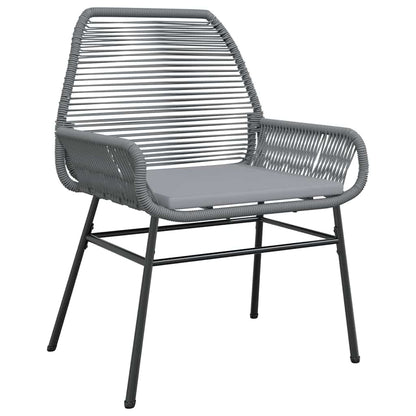 Garden Dining Set 5 pcs Grey Poly Rattan