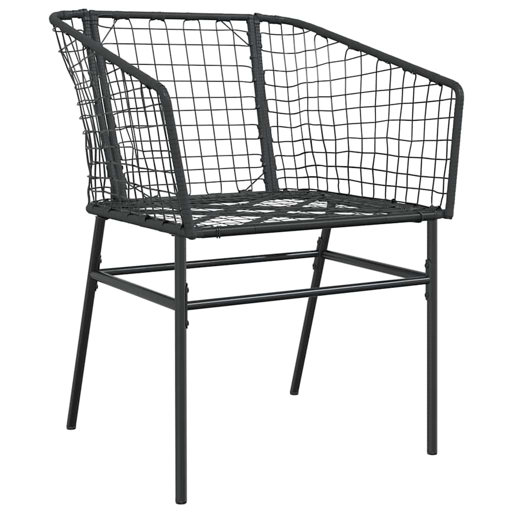 Garden Dining Set 5 pcs Black Poly Rattan