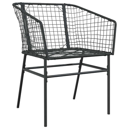 Garden Dining Set 7 pcs Black Poly Rattan