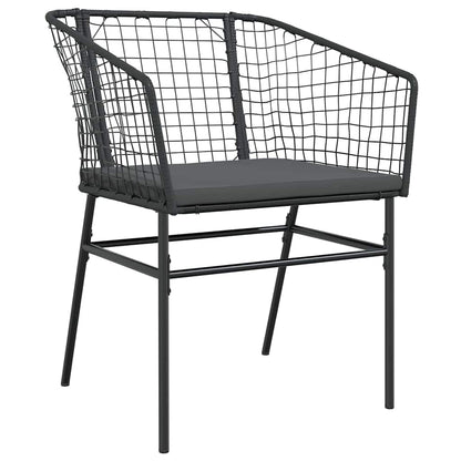 Garden Dining Set 5 pcs Black Poly Rattan