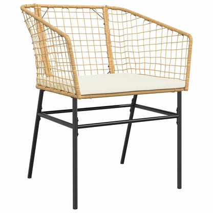 Garden Dining Set 5 pcs Brown Poly Rattan