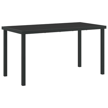 Garden Dining Set 5 pcs Black Powder-Coated Steel
