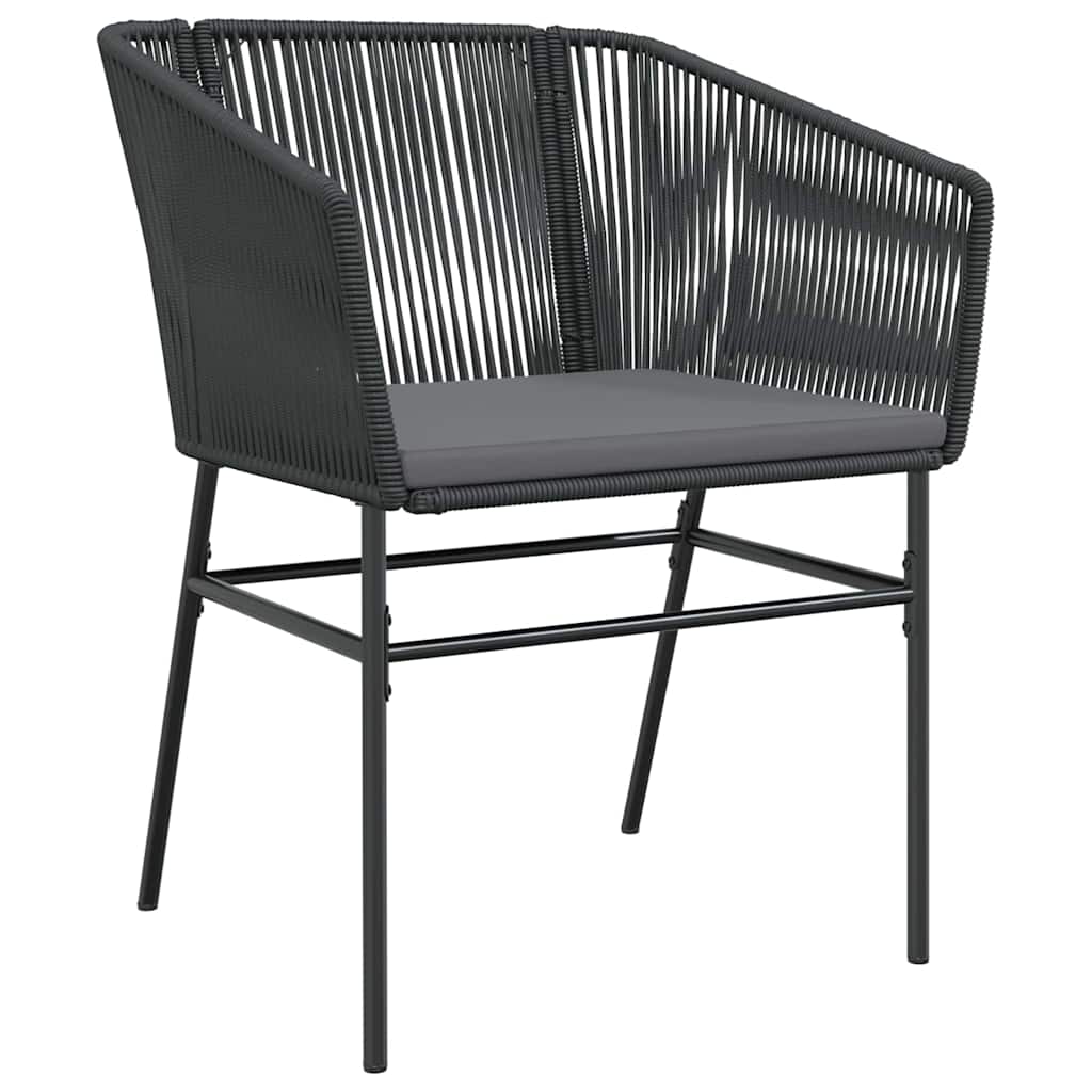 Garden Dining Set 7 pcs Black Powder-Coated Steel