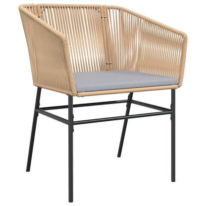 Garden Dining Set 7 pcs Brown Powder-Coated Steel