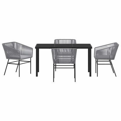 Garden Dining Set 5 pcs Grey Powder-Coated Steel