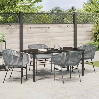 Garden Dining Set 5 pcs Grey Powder-Coated Steel