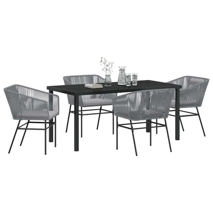 Garden Dining Set 5 pcs Grey Powder-Coated Steel