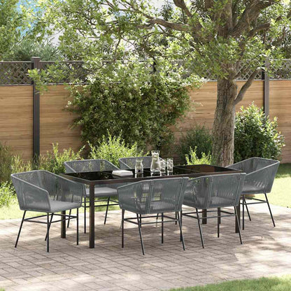 Garden Dining Set 7 pcs Grey Powder-Coated Steel