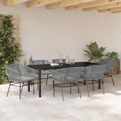 Garden Dining Set 7 pcs Grey Powder-Coated Steel