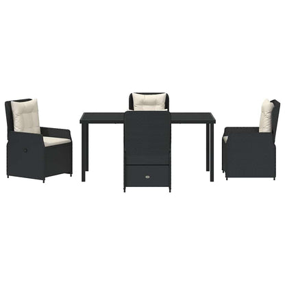 Garden Dining Set 5 pcs Black Poly Rattan