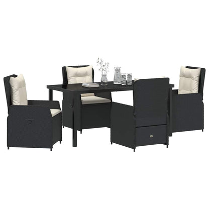 Garden Dining Set 5 pcs Black Poly Rattan