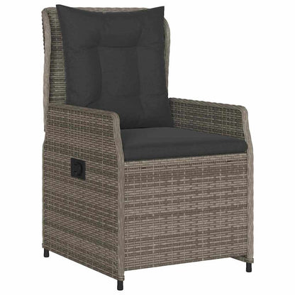 Garden Dining Set 5 pcs Grey Poly Rattan