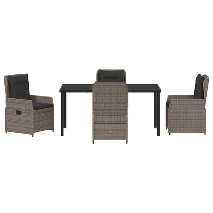 Garden Dining Set 5 pcs Grey Poly Rattan