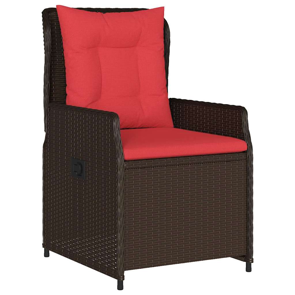 Garden Dining Set 5 pcs Brown Poly rattan